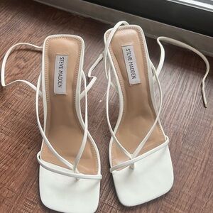 Steve Madden White Strappy Sandals